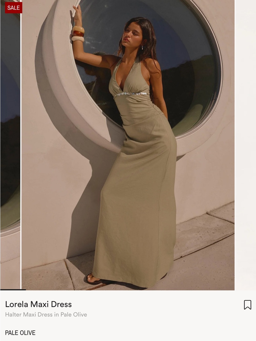 Peppermayo Lorela Pale Olive Maxi Dress